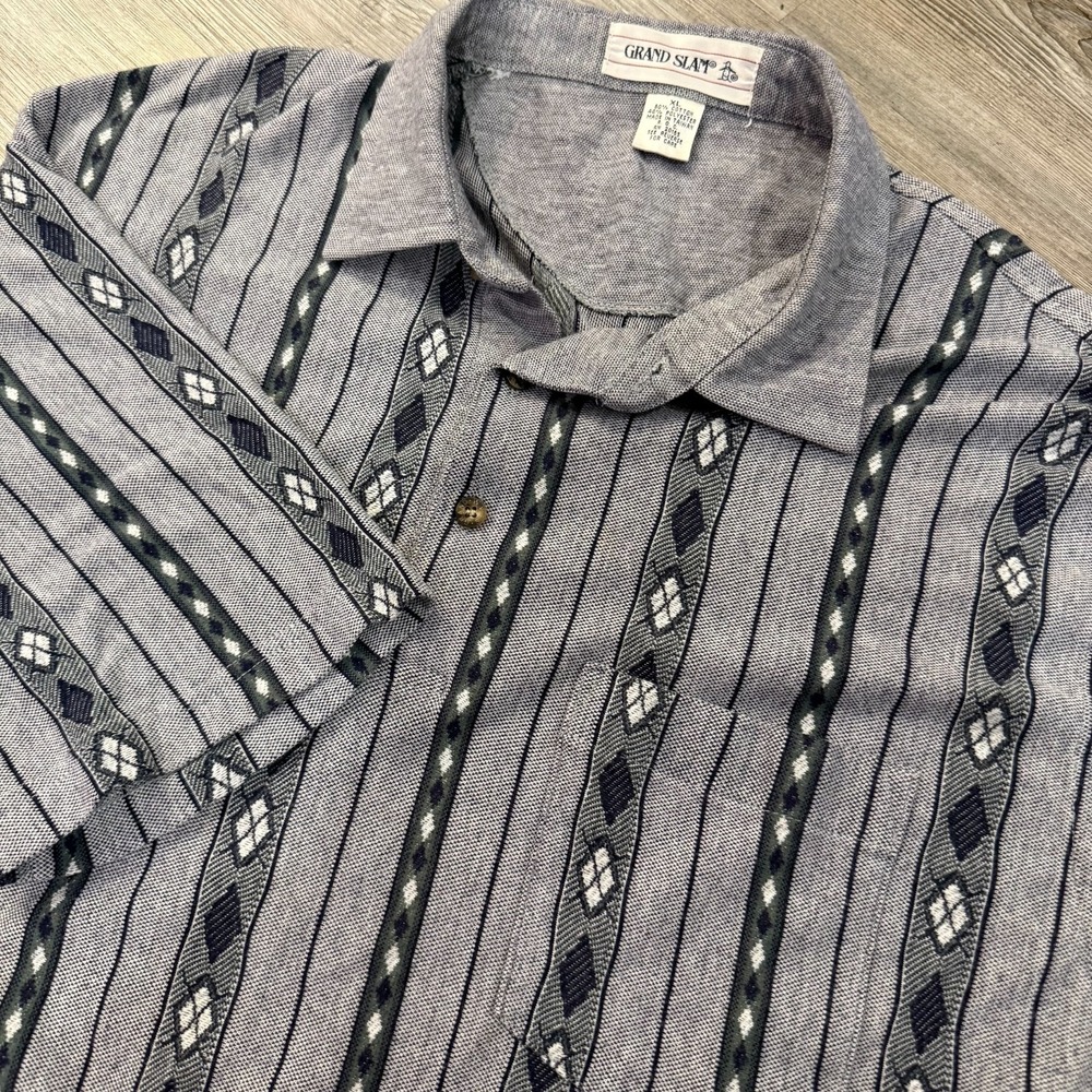 Grand Slam Mens XL Vintage Penguin Pattern Polo Shirt‎